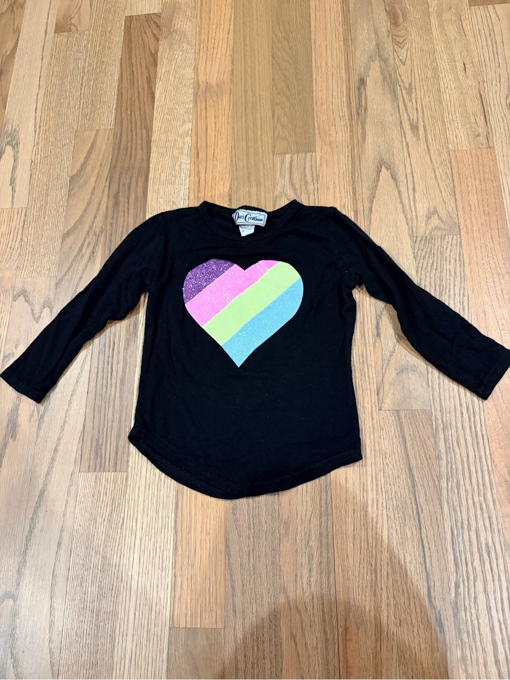Denny’s Dori Creations toddler girl sparkly heart long sleeve shirt